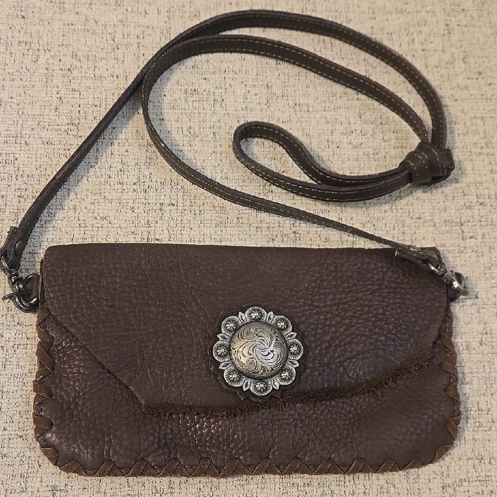 Delila Brown Leather Crossbody Bag